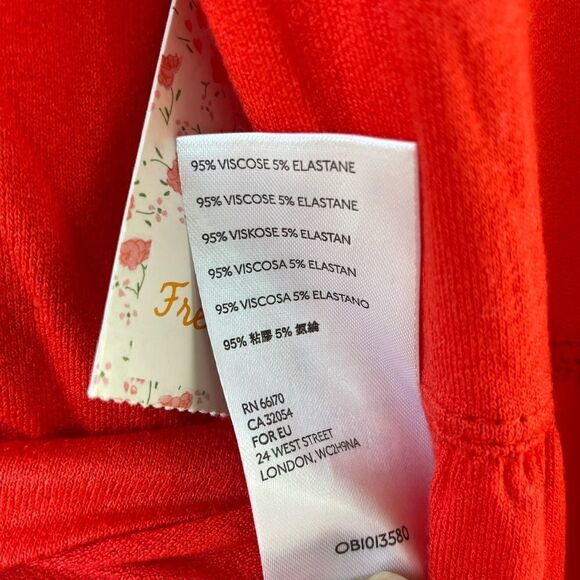 NWT Free People Red/Orange Top Size L - Picture 5 of 6